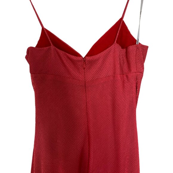 De Laru Collection Red Shimmer Sparkle Ruffle Gown - Picture 6 of 7